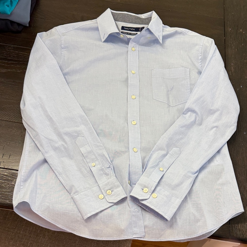 Nautica Men's Sky Blue Casual Shirt